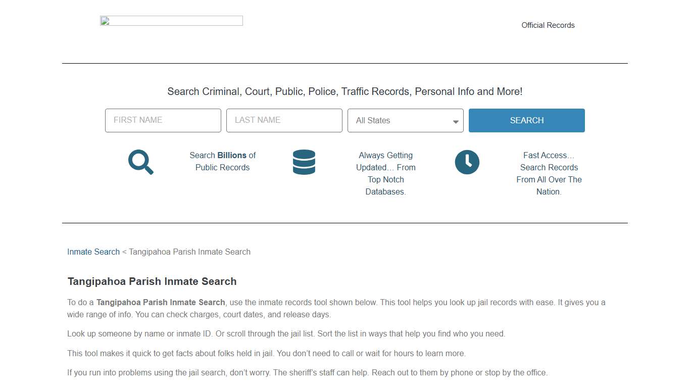 Tangipahoa Parish Inmate Search | LouisianaOfficialRecords.com